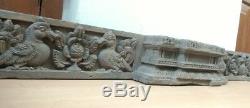 Ancient Wall Hanging Wooden Panel Door Beam Antique Hand Carved Estate panel Old
