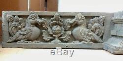 Ancient Wall Hanging Wooden Panel Door Beam Antique Hand Carved panel Estate Old
