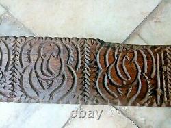 Ancient Wood Fine Hand Carved Hindu God Ridhi-sidhi & More Figuer Door Panel