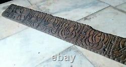 Ancient Wood Fine Hand Carved Hindu God Ridhi-sidhi & More Figuer Door Panel