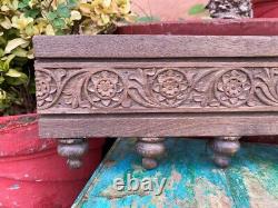 Ancient Wood Old Hand Carved Floral Fine Wood Bracket Wall Door Window Panel