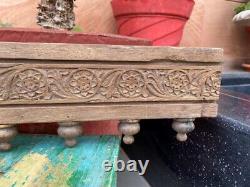 Ancient Wood Old Hand Carved Floral Fine Wood Bracket Wall Door Window Panel