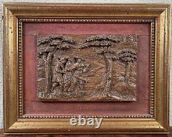 Antique 17th Century Carved Oak Relief Panel Christ Saint James Flemish Dutch