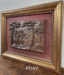 Antique 17th Century Carved Oak Relief Panel Christ Saint James Flemish Dutch