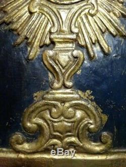 Antique 18th Century GILDED CARVED WOOD PANEL with HOLY MONSTRANCE 252x392mm