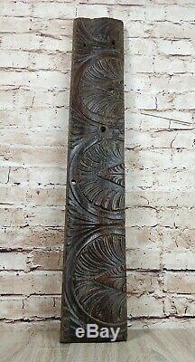 Antique 18th century Carved Oak Wooden Wood treen Medieval gothic Style Panel