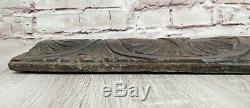 Antique 18th century Carved Oak Wooden Wood treen Medieval gothic Style Panel