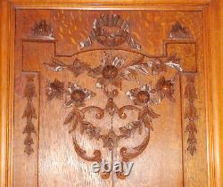 Antique 19th cen French Floral Fruit Nuts Carved Wood Framed 22 Salvage Panel