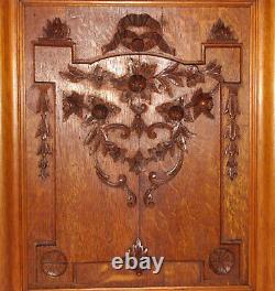 Antique 19th cen French Floral Fruit Nuts Carved Wood Framed 22 Salvage Panel