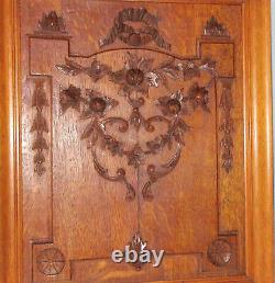 Antique 19th cen French Floral Fruit Nuts Carved Wood Framed 22 Salvage Panel