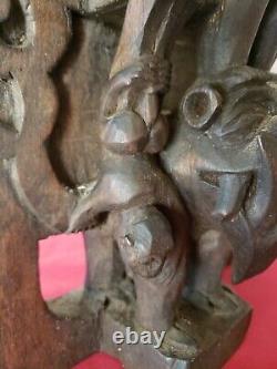 Antique Adu Zatua Tribal Panel Wood Carving Nias Islands Indonesia Early 20th