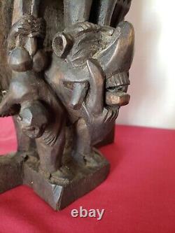 Antique Adu Zatua Tribal Panel Wood Carving Nias Islands Indonesia Early 20th