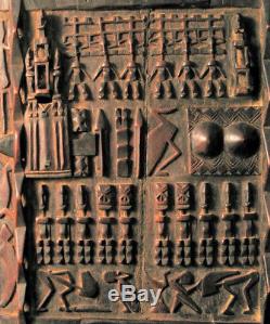 Antique African Carved Wood Panel 3d Ornate Figurines Warriors Lots Of Detail