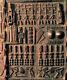 Antique African Carved Wood Panel 3d Ornate Figurines Warriors Lots Of Detail