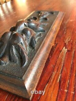 Antique Architectural 4 Panels Grotesque Hand Carved Wood in Relief 27cmx 11cm