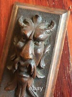 Antique Architectural 4 Panels Grotesque Hand Carved Wood in Relief 27cmx 11cm