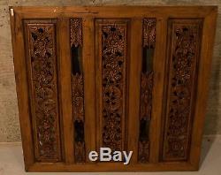 Antique Asian Hand Carved Wood Panel! Art Deco