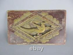Antique Asian Wooden Panel With Bird Carving 11 MADE IN CHINA 19th