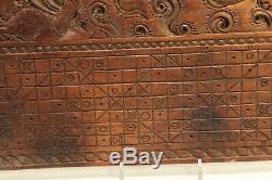 Antique Balinese Pawukon Calendar Tika Hand Carved Art Wood Hanging Panel Plaque