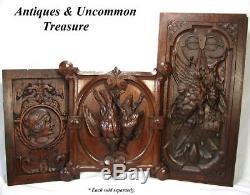 Antique Black Forest Style Carved Oak 24 Panel, Hunt Theme, Furniture, Cabinet