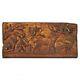 Antique Black Forrest'stag Among Trees' Relief Carved Wood Decorative Panel