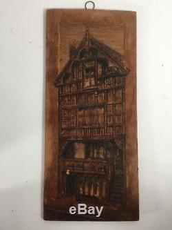 Antique British Carved Wood Relief Panel God's Providence Chester English ART