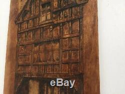 Antique British Carved Wood Relief Panel God's Providence Chester English ART