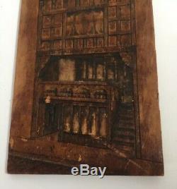 Antique British Carved Wood Relief Panel God's Providence Chester English ART