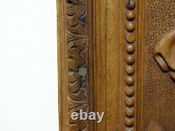 Antique CARVED WOOD FIGURAL DOOR PANEL SWORDSMAN