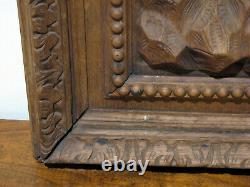 Antique CARVED WOOD FIGURAL DOOR PANEL SWORDSMAN