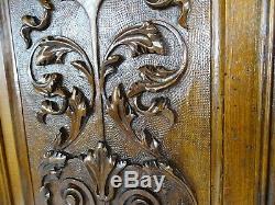Antique Carved Architectural Walnut Door Panel Wood Renaissance Style