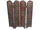 Antique Carved Pine Wood 4 Panel Screen 5256 A