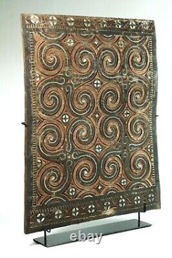 Antique Carved Polichrome Genuine Panel of Toraja House Wall #4 Tongkonan