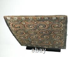 Antique Carved Polichrome Genuine Panel of Toraja House Wall #4 Tongkonan