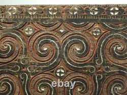 Antique Carved Polichrome Genuine Panel of Toraja House Wall #4 Tongkonan