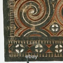 Antique Carved Polichrome Genuine Panel of Toraja House Wall #4 Tongkonan