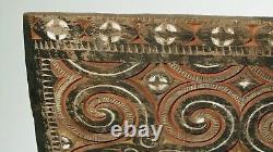 Antique Carved Polichrome Genuine Panel of Toraja House Wall #4 Tongkonan