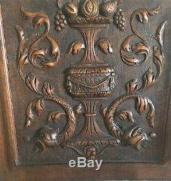 Antique Carved Walnut Panel Plaque Chimera Griffon Urns Swags QTY Large