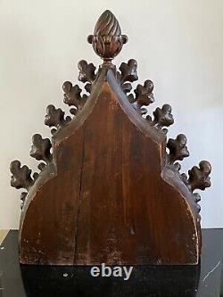 Antique Carved Wood Church Religious Panel May Peace Be with You