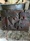 Antique Carved Wood Panel Palm Trees