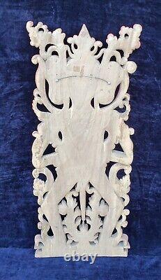 Antique Carved Wood Panel Sculpture of Acintya Supreme God Hindu Deity Museum