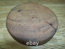 Antique Carved Wood Round Panel Medallion Rosette Furniture Trim Salvage