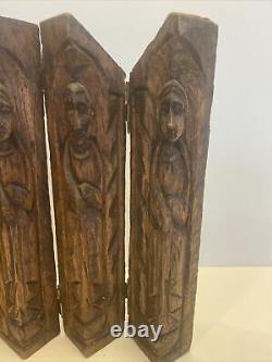 Antique Carved Wood Santos Panel Figure Religious Italian Spanish Santos