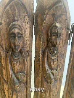 Antique Carved Wood Santos Panel Figure Religious Italian Spanish Santos