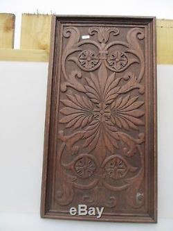 Antique Carved Wooden Panel Plaque Door Vintage Urn Gilt Leaf Floral Old Wood