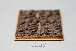 Antique China Chinese Wooden Carving Panel Scene Buddhist Monastery Decoration