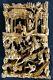 Antique Chinese 3d Gilded Wood Carving Panel 15 1/4 X 9 X 2 Excellent Cond