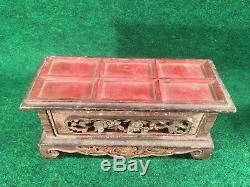 Antique Chinese Buddhist Offering Altar Shrine Carved Wood Panel High Detail #C