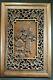 Antique Chinese Carved Deep Relief Wood Screen Paneltemple Incense Pot & Dragon