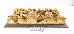 Antique Chinese Carved Gilded Wall Panel As Is Headless Heron
